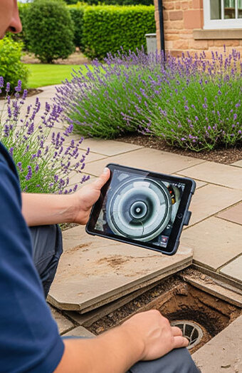 Plumber Inspecting Drain Camera