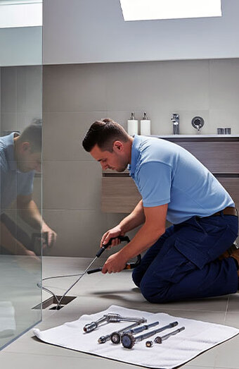 Plumber Snaking Drain