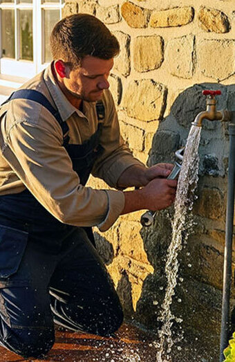 Plumber Washing Hands